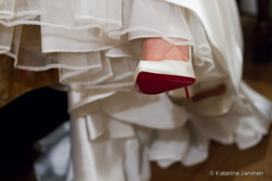 Christian Louboutin white wedding shoes